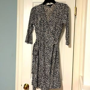 Black and white animal print Banana Republic dress